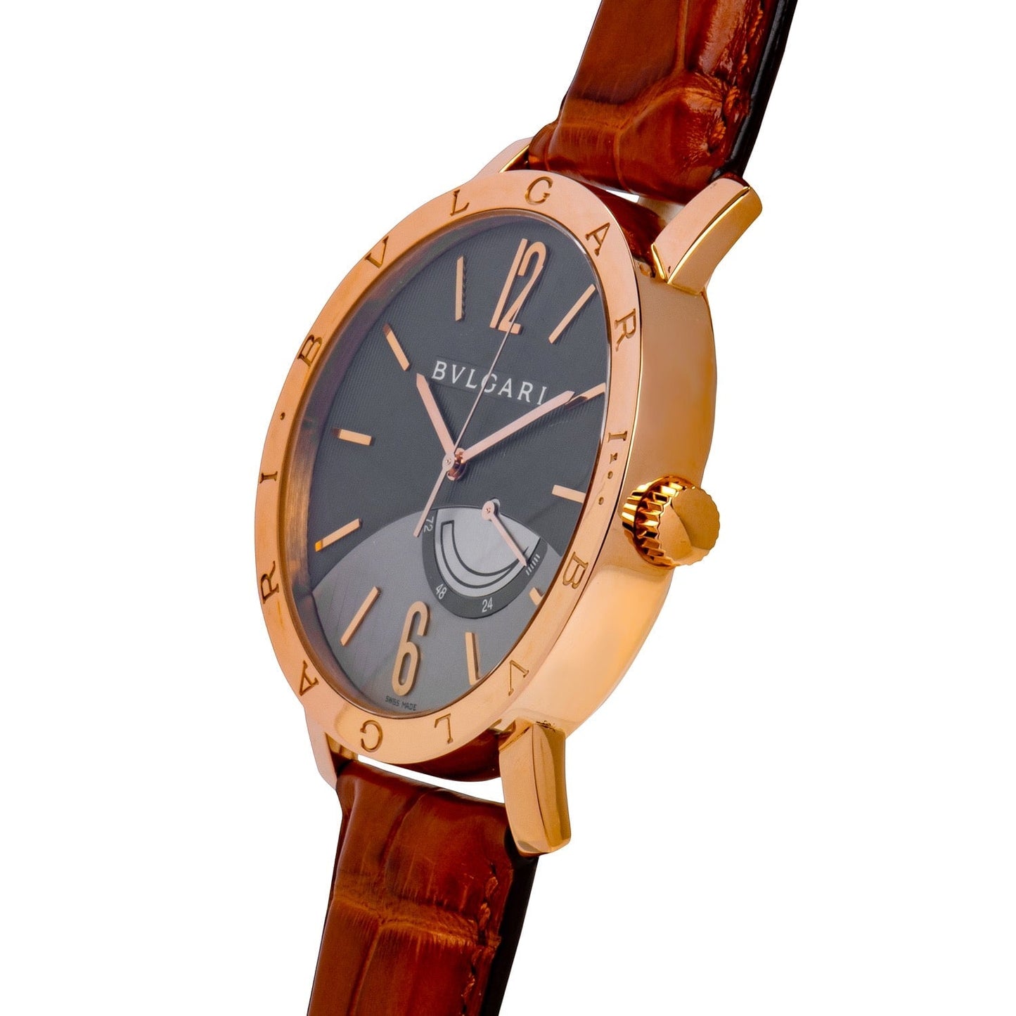 Bvlgari Rose Gold Anthracite 41mm Men's Watch 101383
