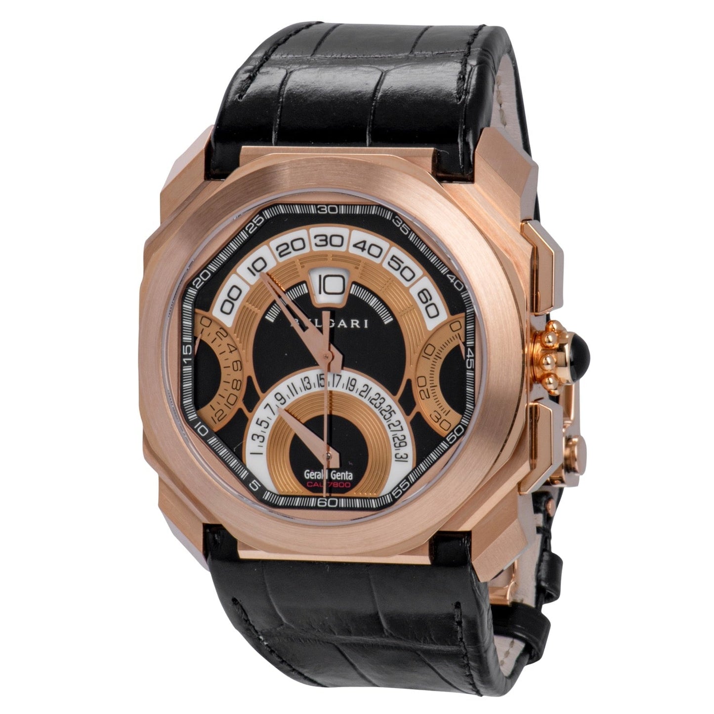Bvlgari Octo 18k Pink Gold Quadri Retro 43mm Men's Watch 101837
