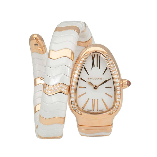 Bvlgari Serpenti Spiga White Lacquered Dial Quartz Ladies' Watch 102202
