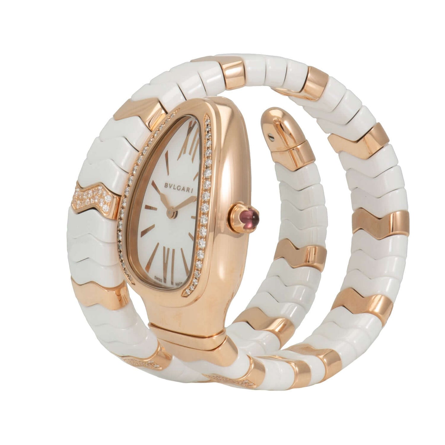 Bvlgari Serpenti Spiga White Lacquered Dial Quartz Ladies' Watch 102202