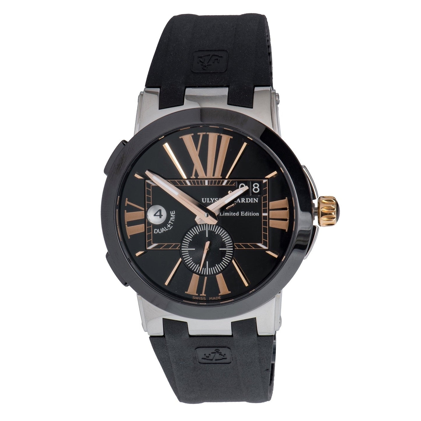 Ulysse Nardin Two Tone Executive Dual Time On Rubber Strap  243-00-3/42-PCA