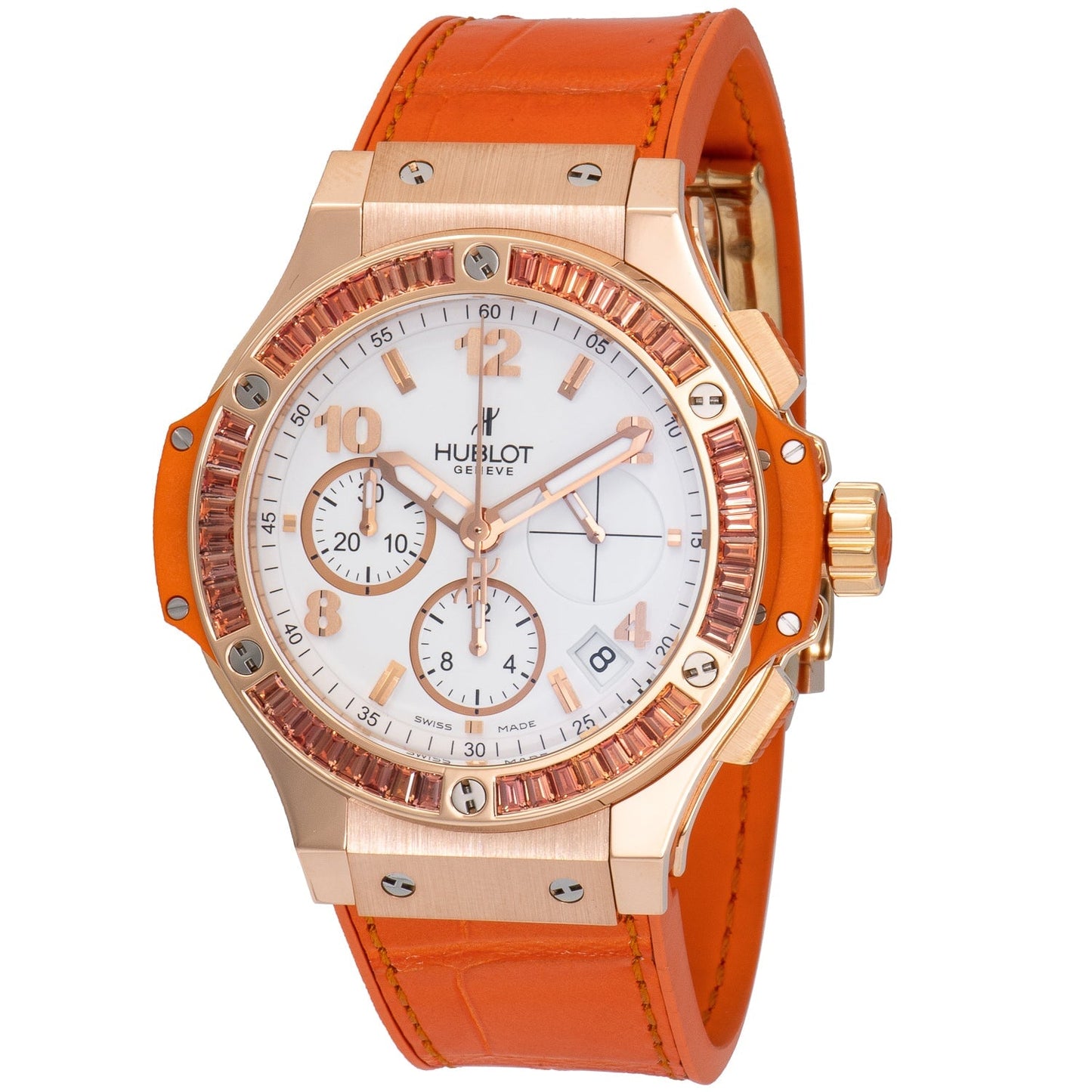 Hublot Big Bang Automatic Chronograph 18k Rose Gold Tutti Frutti Orange Ladies' Watch 341.PO.2010.LR.1906