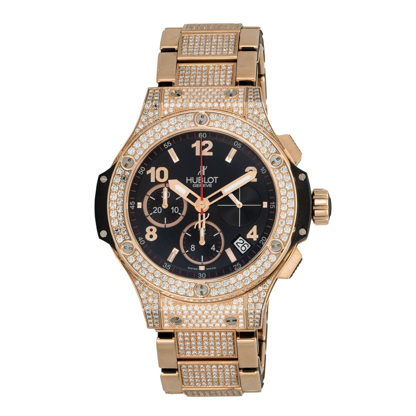 Hublot Big Bang Rose Gold With Pave Diamond 41mm Men's Watch 341.PX.1223.PX.2704