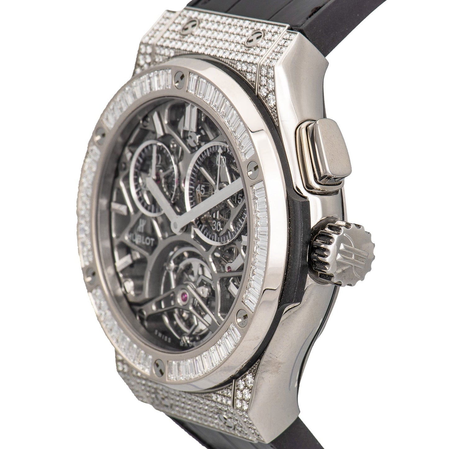 Hublot Classic Fusion Tourbillon Chronograph 45mm Titanium With Diamond Bezel Men's Watch 506.NX.0170.LR.0904