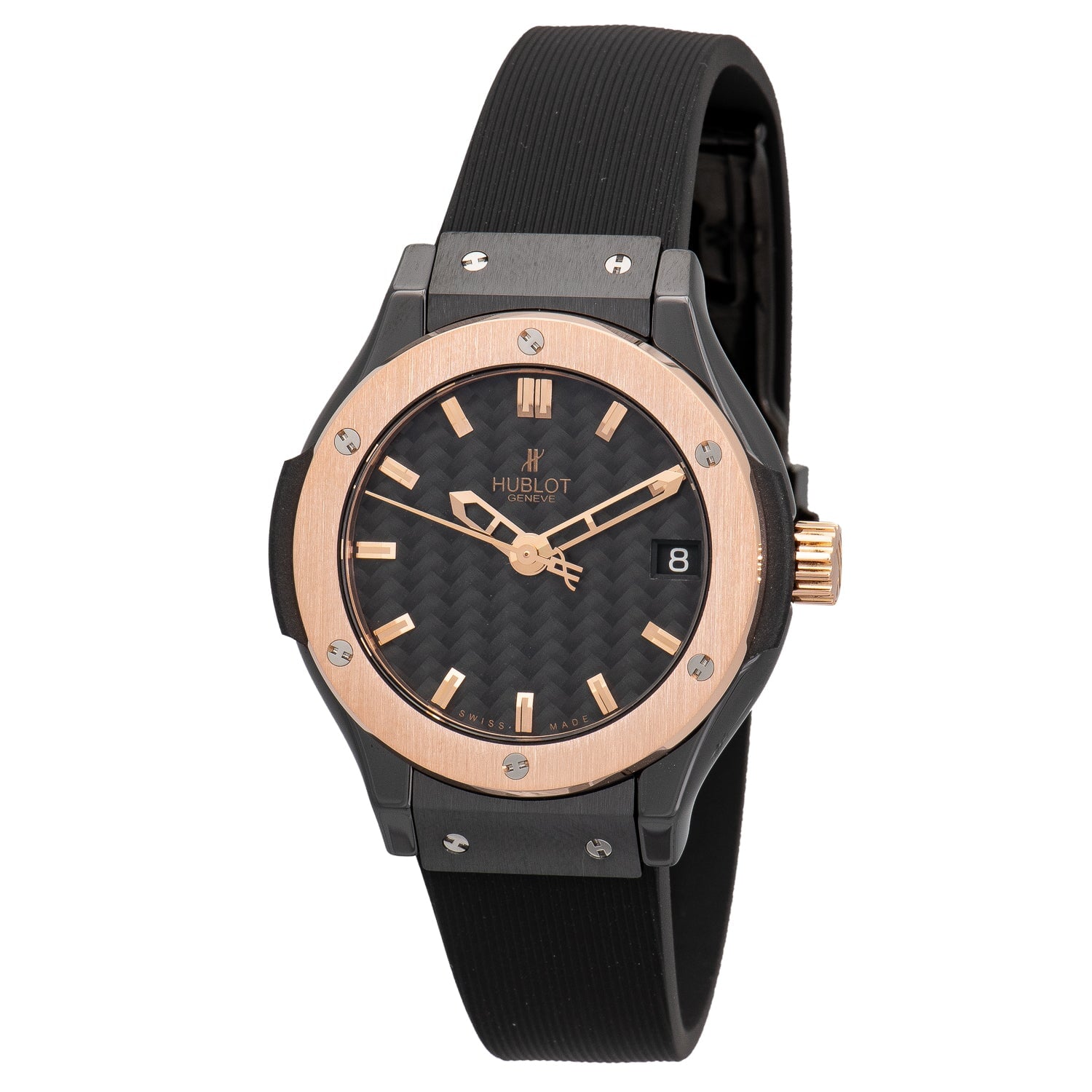 Hublot chronograph chain wrist watch *rose gold *automatic engine  *chronograph functioning Watch only: 18,500 Bracelet :3500 Comes with a  Beautiful, By F&H collections