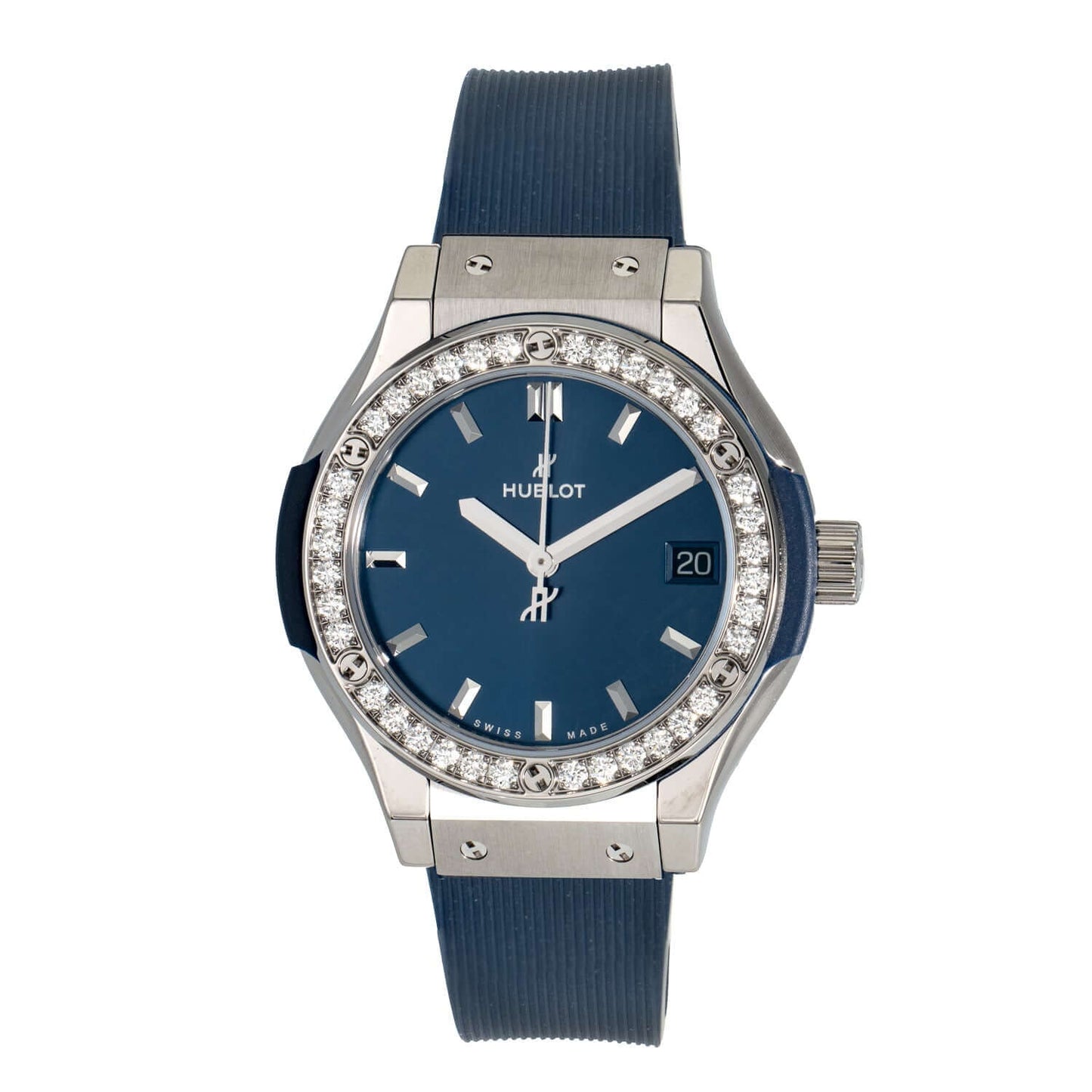 Classic Fusion Titanium Quartz Diamond Blue Dial Ladies' Watch 581.NX.7170.RX.1104