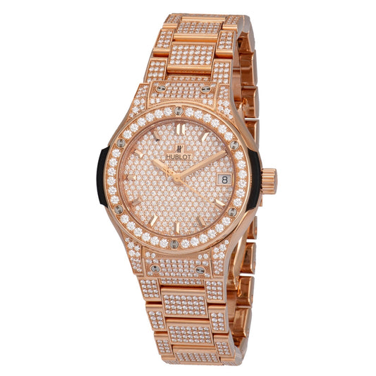 Hublot Classic Fusion Diamond Pavé Dial Ladies' Watch 581.OX.9010.OX.3704