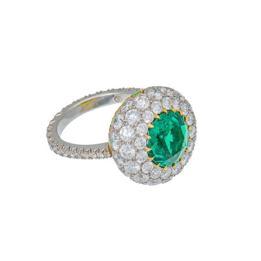 Bayco Emerald and Diamond Dome Ring AMG1724R