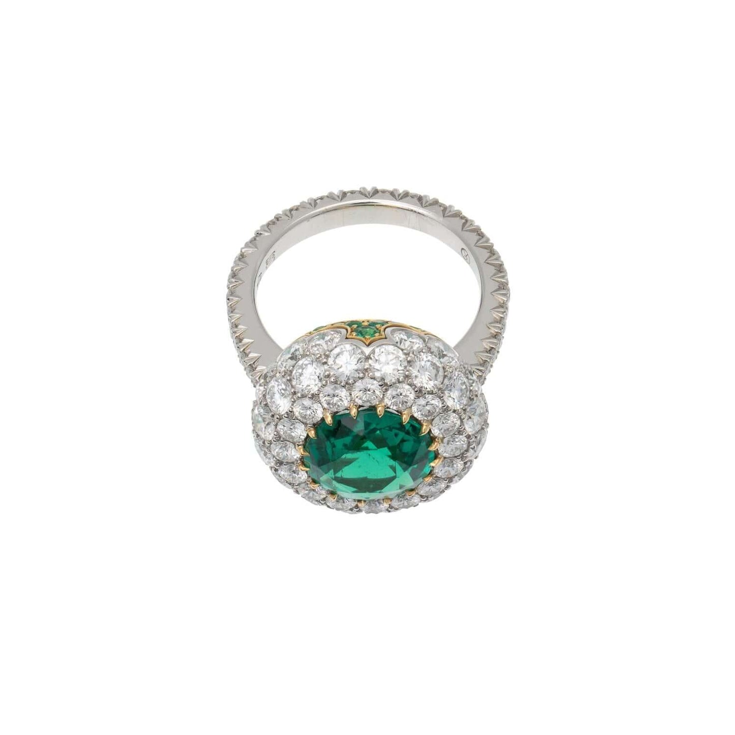 Bayco Emerald and Diamond Dome Ring AMG1724R