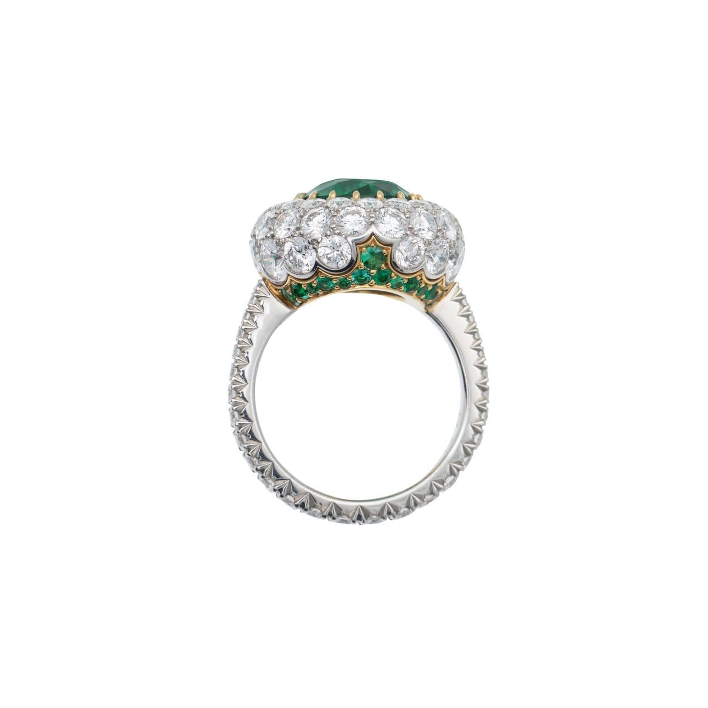Bayco Emerald and Diamond Dome Ring AMG1724R