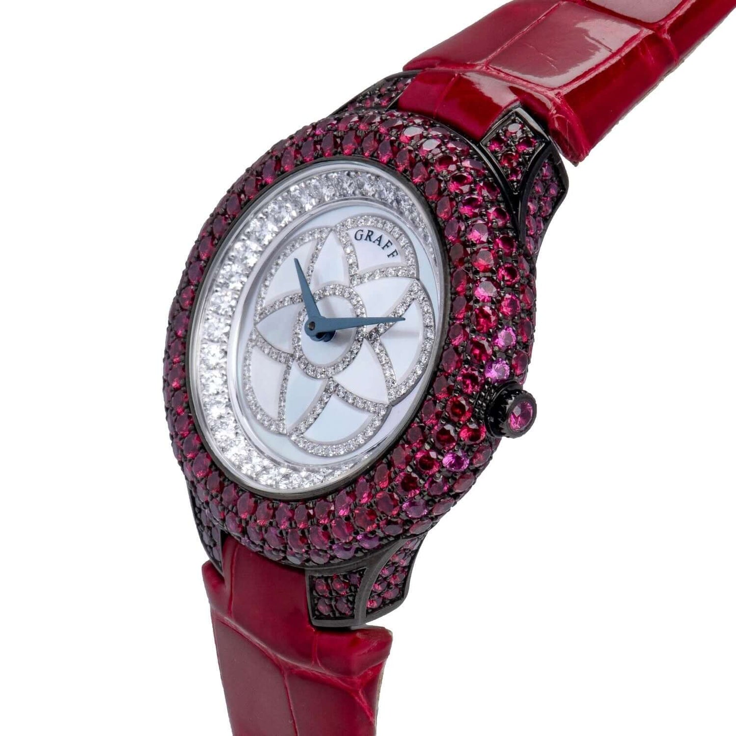 Graff Halo 18k Black Gold set with Rubies Watch