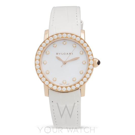 Bvlgari Automatic 18 Carat Rose Gold 33mm Ladies Watch 102089