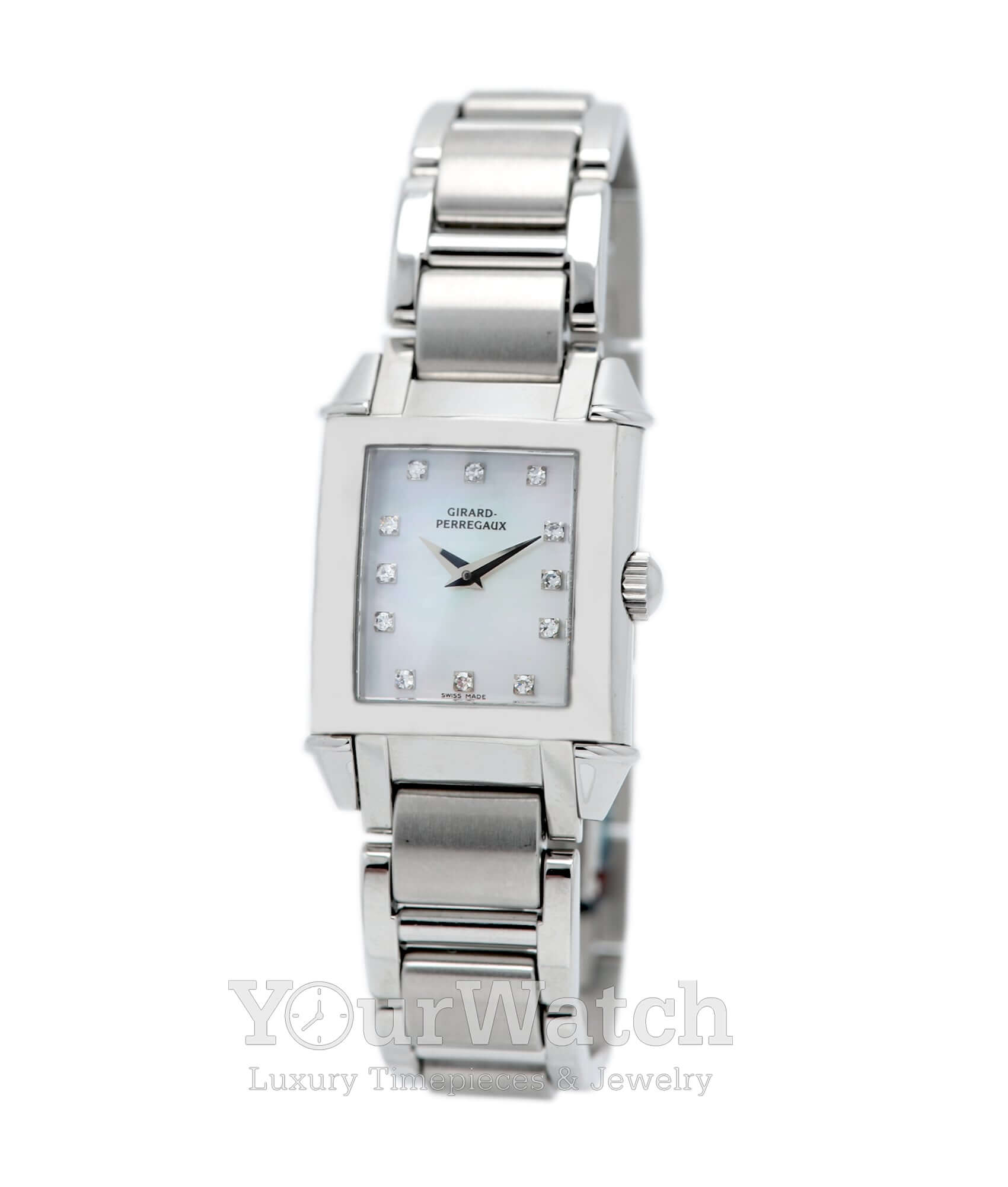Girard Perregaux Vintage Ladies Mother Of Pearl Diamond Ladies Watch 2592