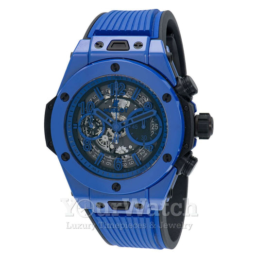 Hublot Big Bang Unico Blue Magic Limited Edition Chronograph Automatic Matte Black Men's Watch 411.ES.5119.RX