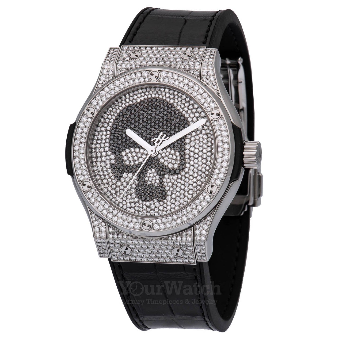 Hublot Classic Fusion Skull Full Pave Diamond Bezel Men's Watch 542NX9000LR1704SKULL