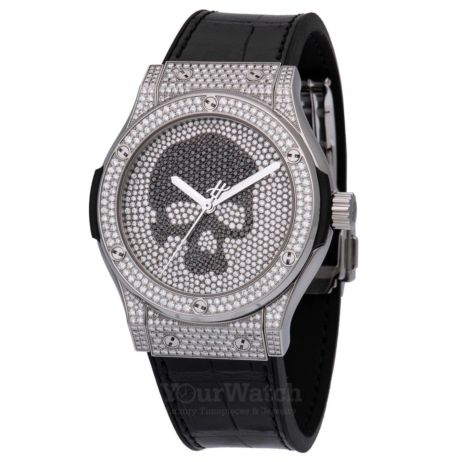 Hublot Classic Fusion Skull Full Pave Diamond Bezel Men's Watch 542NX9000LR1704SKULL
