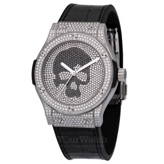 Hublot Classic Fusion Skull Full Pave Diamond Bezel Men's Watch 542NX9000LR1704SKULL