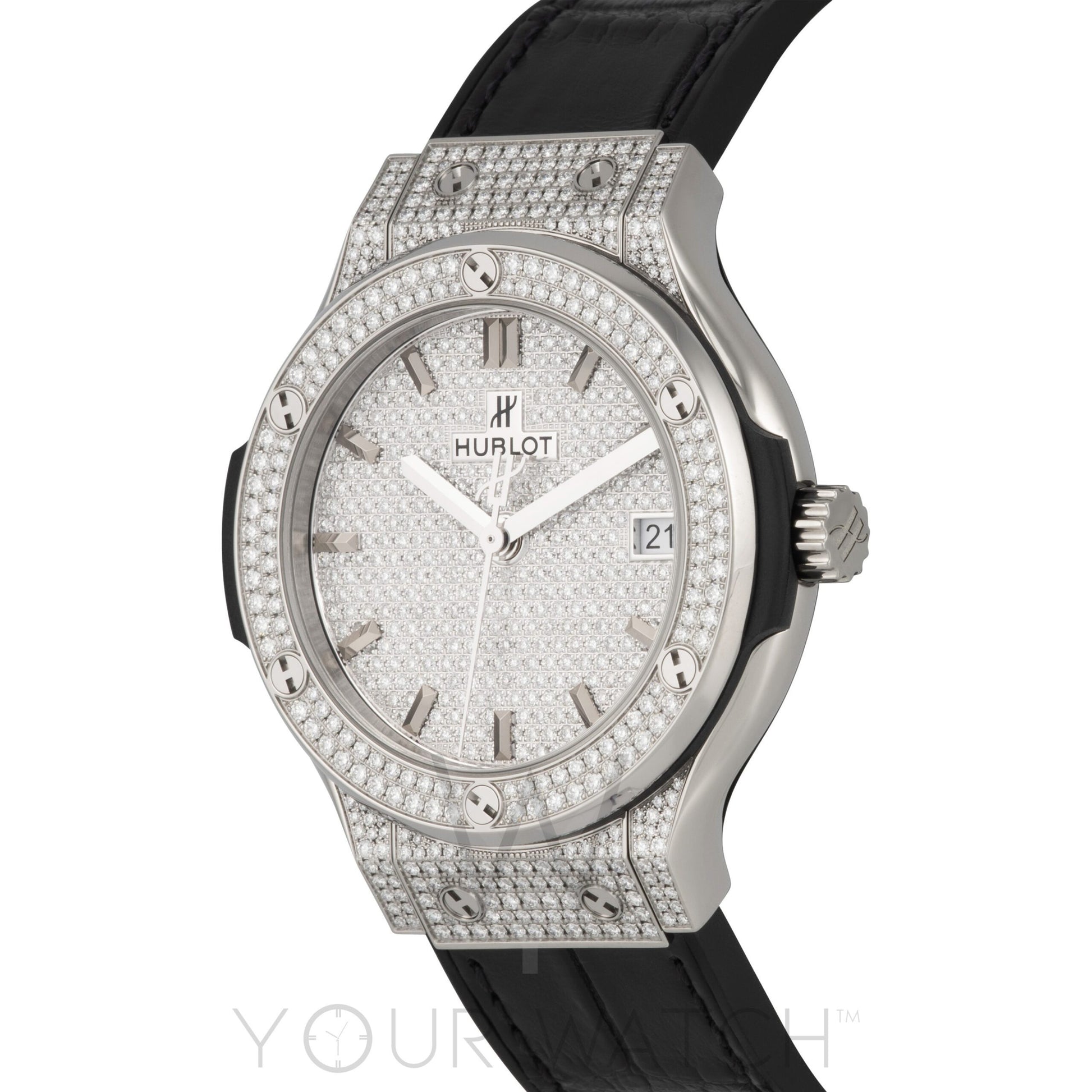 Hublot Classic Fusion Automatic 38mm Titanium Case Black Diamond Dial Watch 565.NX.9010.LR.1704