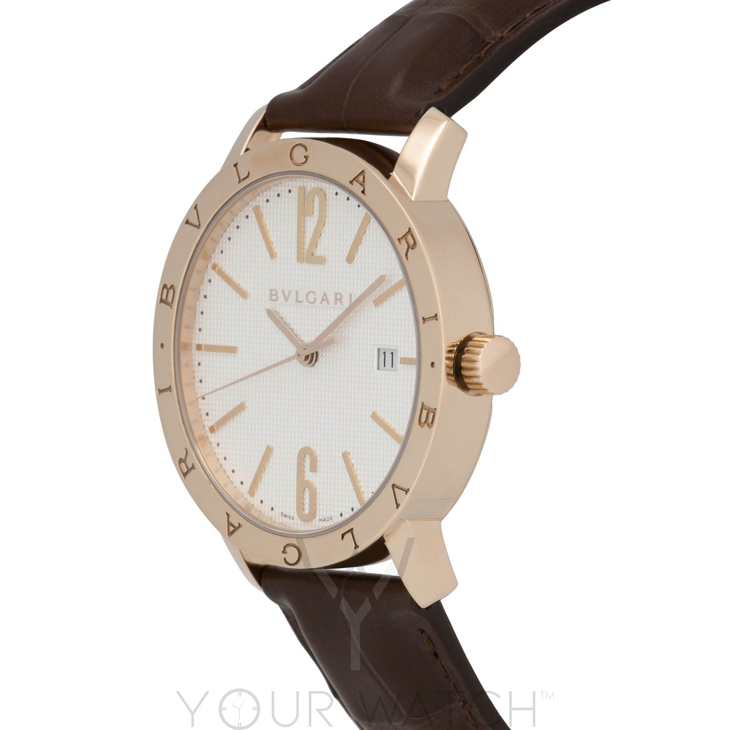 Bvlgari White Dial 18K Pink Gold Men's Watch 101965