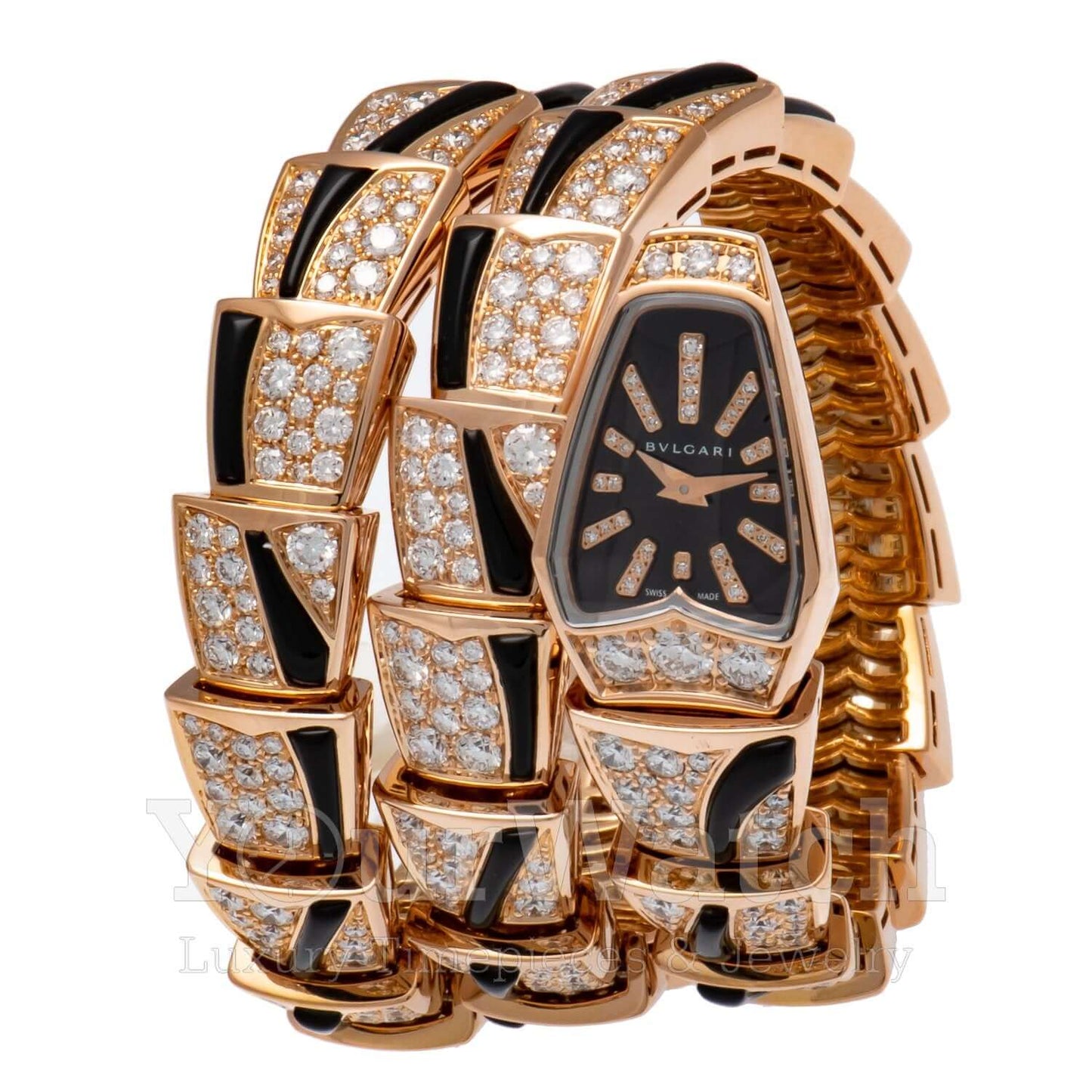 Bvlgari Serpenti 18 Carat Rose Gold Diamond 26mm Ladies Watch