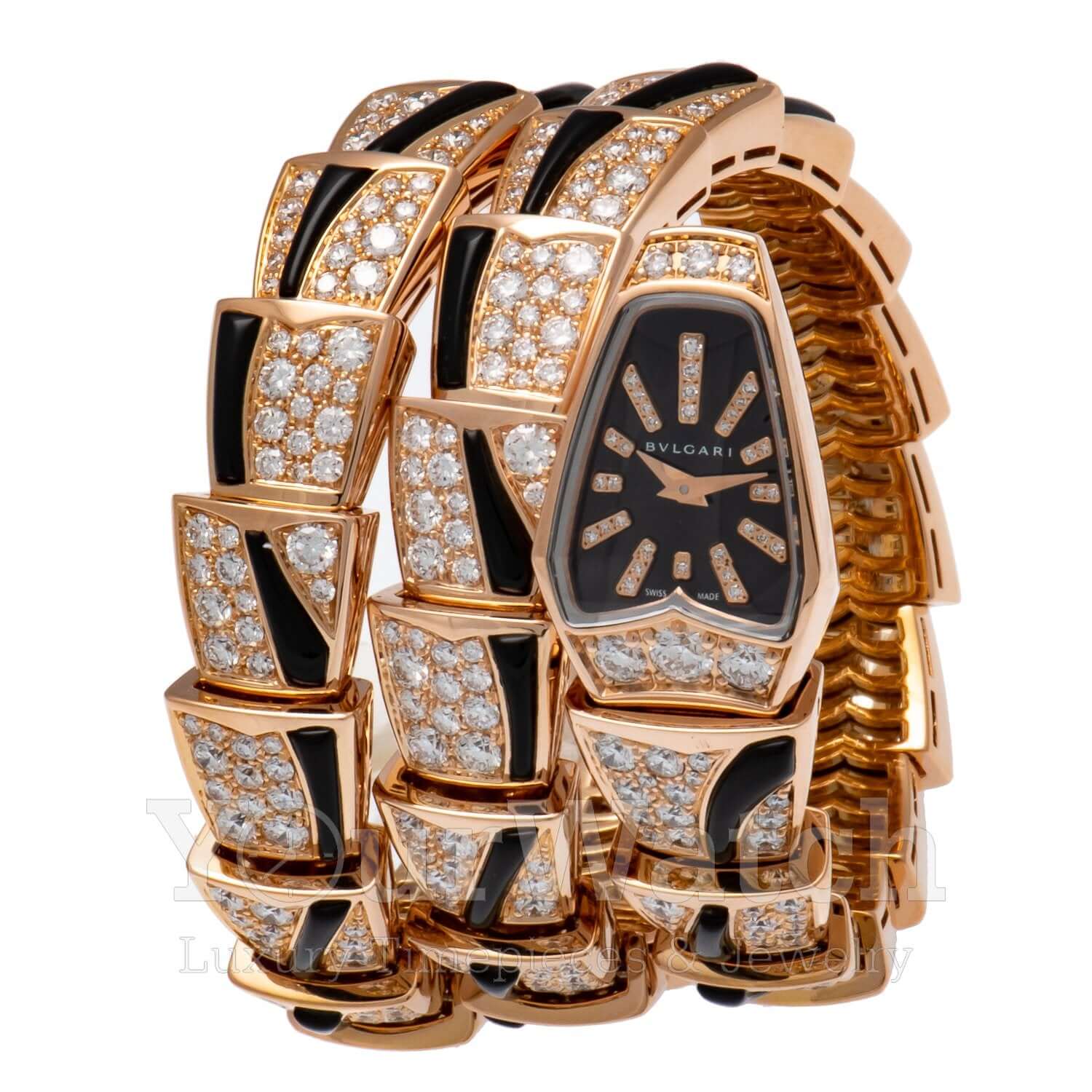 Bvlgari Serpenti 18 Carat Rose Gold Diamond 26mm Ladies Watch