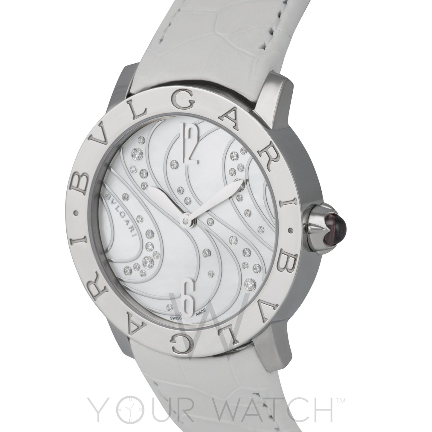 Bvlgari White Mother of Pearl Diamonds Dial Automatic Ladies Watch 102030