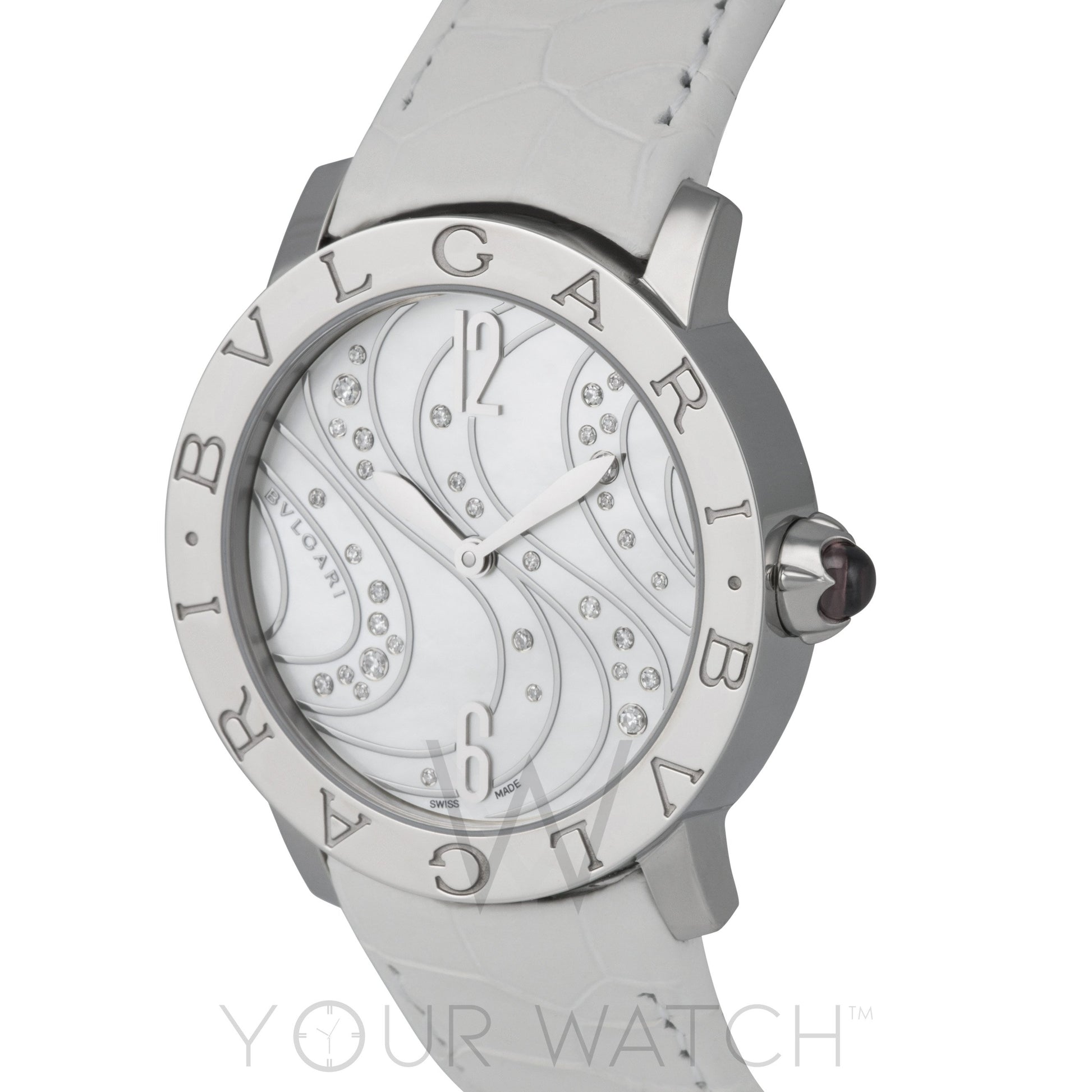 Bvlgari White Mother of Pearl Diamonds Dial Automatic Ladies Watch 102030