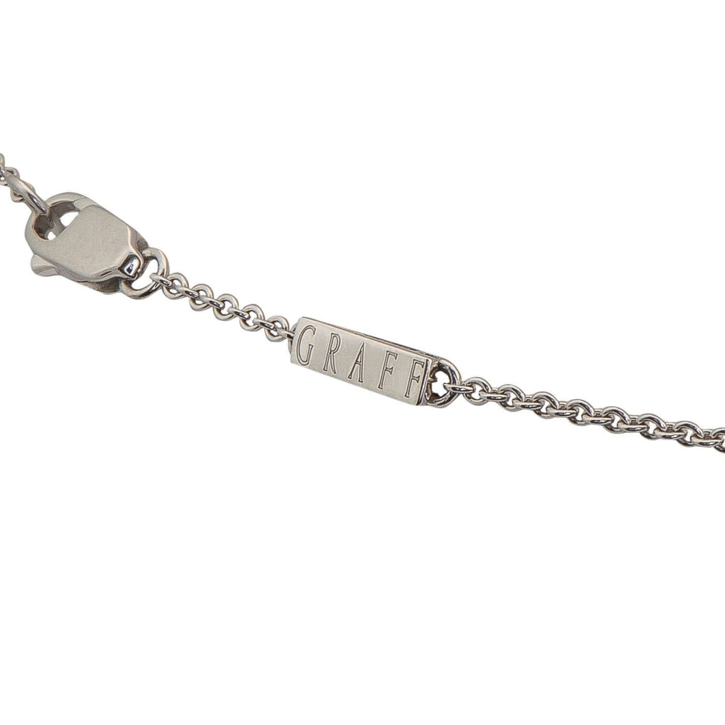 Graff Small White Round Diamond Cross Pendant On a Chain RGP007