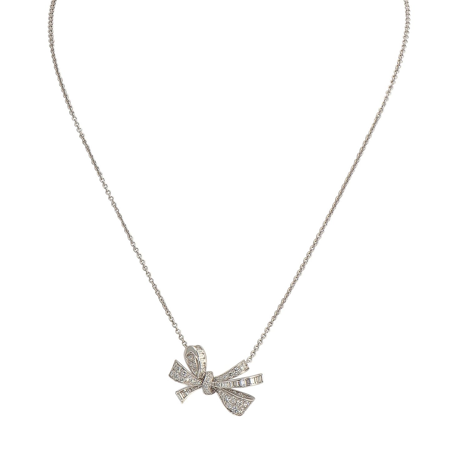 Graff Diamond Bow Pendant on a Chain RGP564