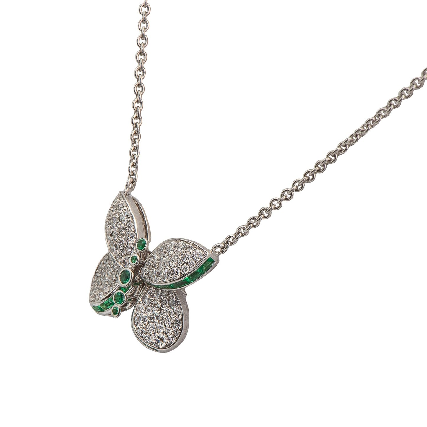 Graff Princess Butterfly Diamond and Emerald Pendant