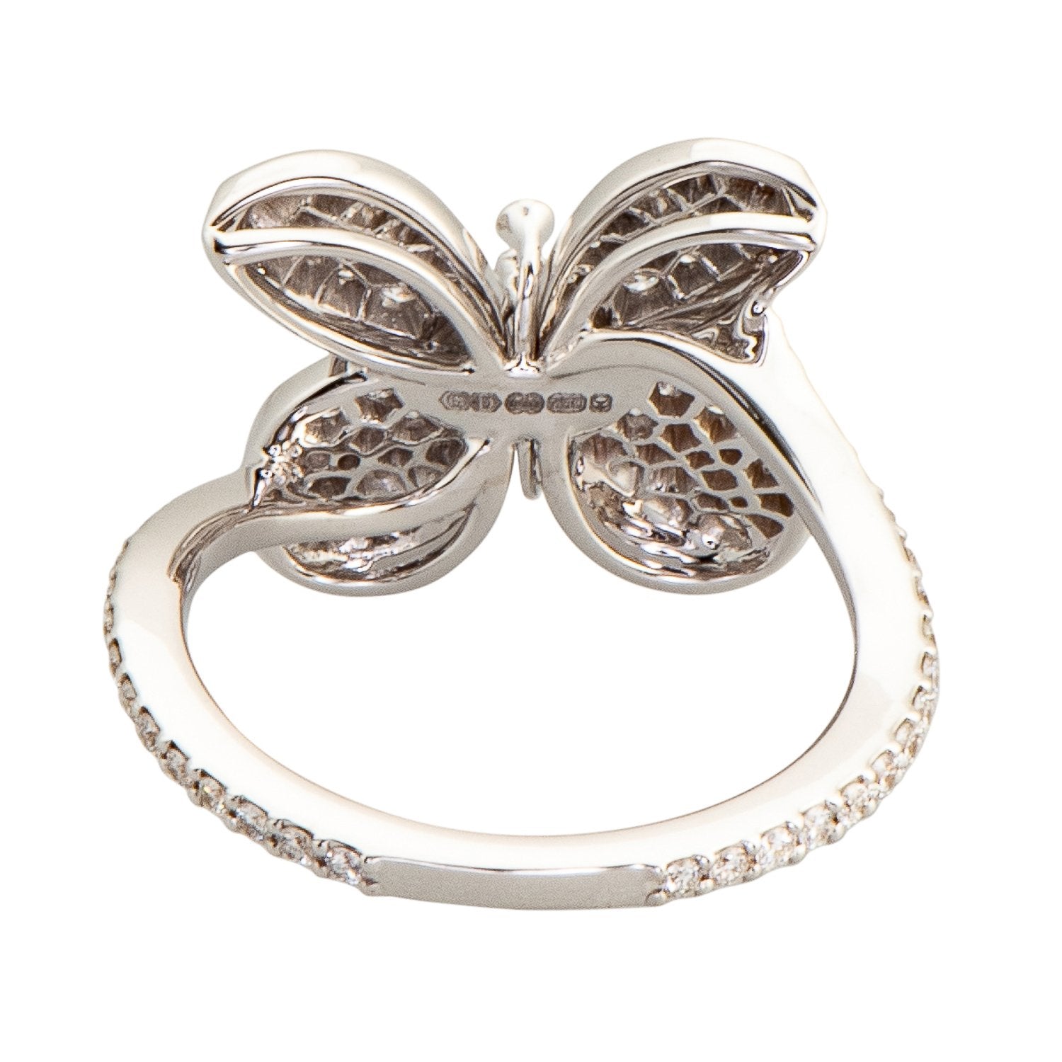Graff Butterfly Ring with Diamonds and Pink and Purple Sapphires