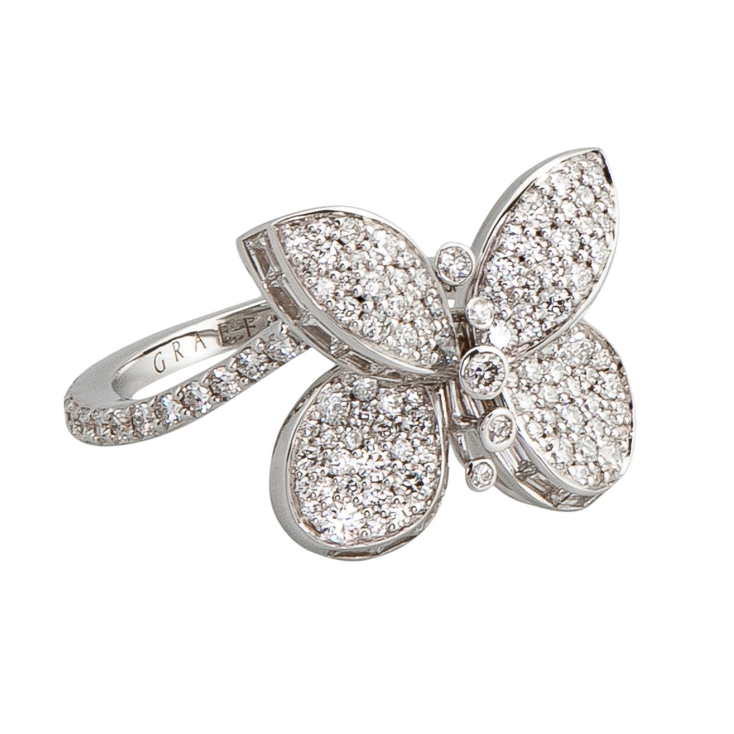 Graff Butterfly Ring with Pave Diamonds