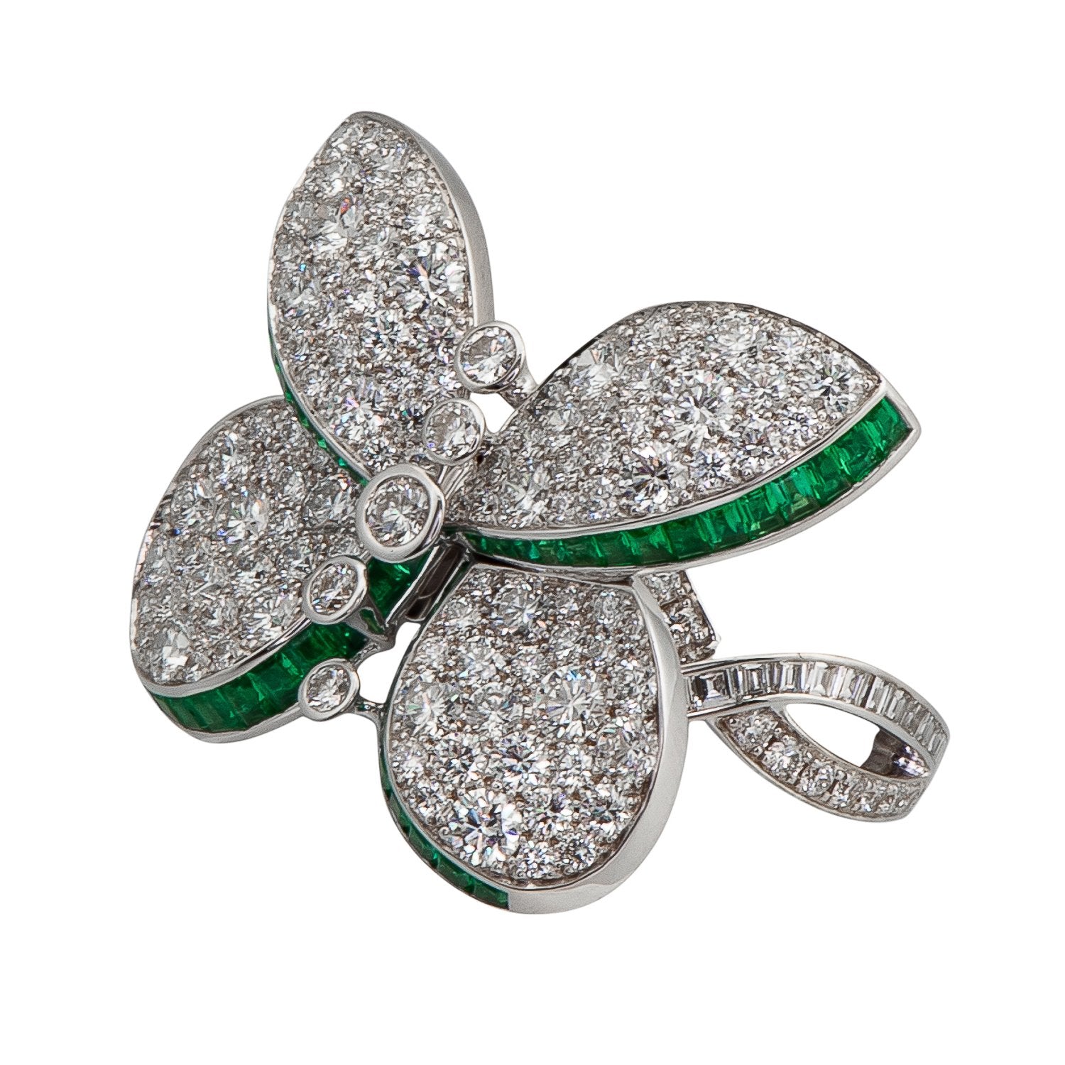 Graff Butterfly Ring with Emeralds And Diamonds