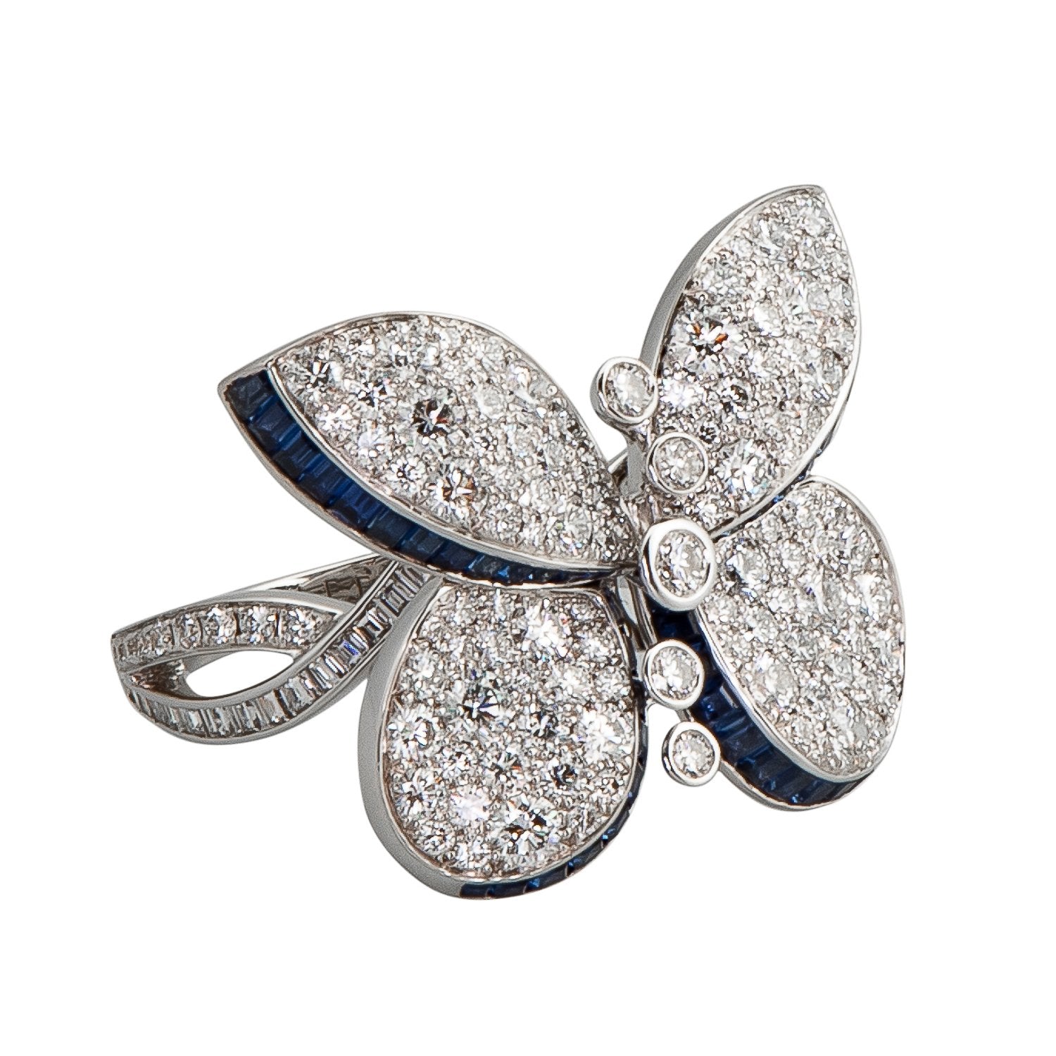 Graff Princess Butterfly Ring with Sapphires And Diamonds