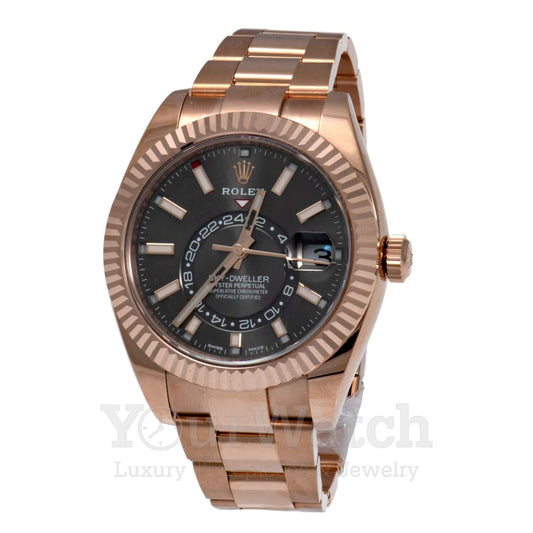 Rolex Sky Dweller Everose Gold 42mm Mens Watch