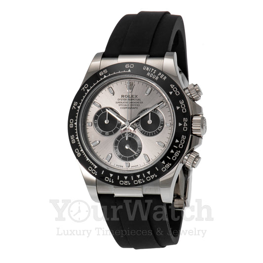 Rolex 116519LN Cosmograph Daytona White Gold Black Rubber Strap 40mm Mens Watch