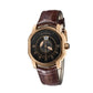 Bulgari Papillon Heure Sautante Men's Jumping Hour 45mm Pink Gold Watch with Black Dial and Brown Alligator Skin Strap