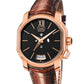 Bulgari Daniel Roth Papillon Voyageur GMT Watch with 18k Rose Gold Case and Black Dial on Crocodile Leather Strap