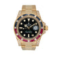 Rolex 116758, YG GMT with Sapphire and Ruby Bezel