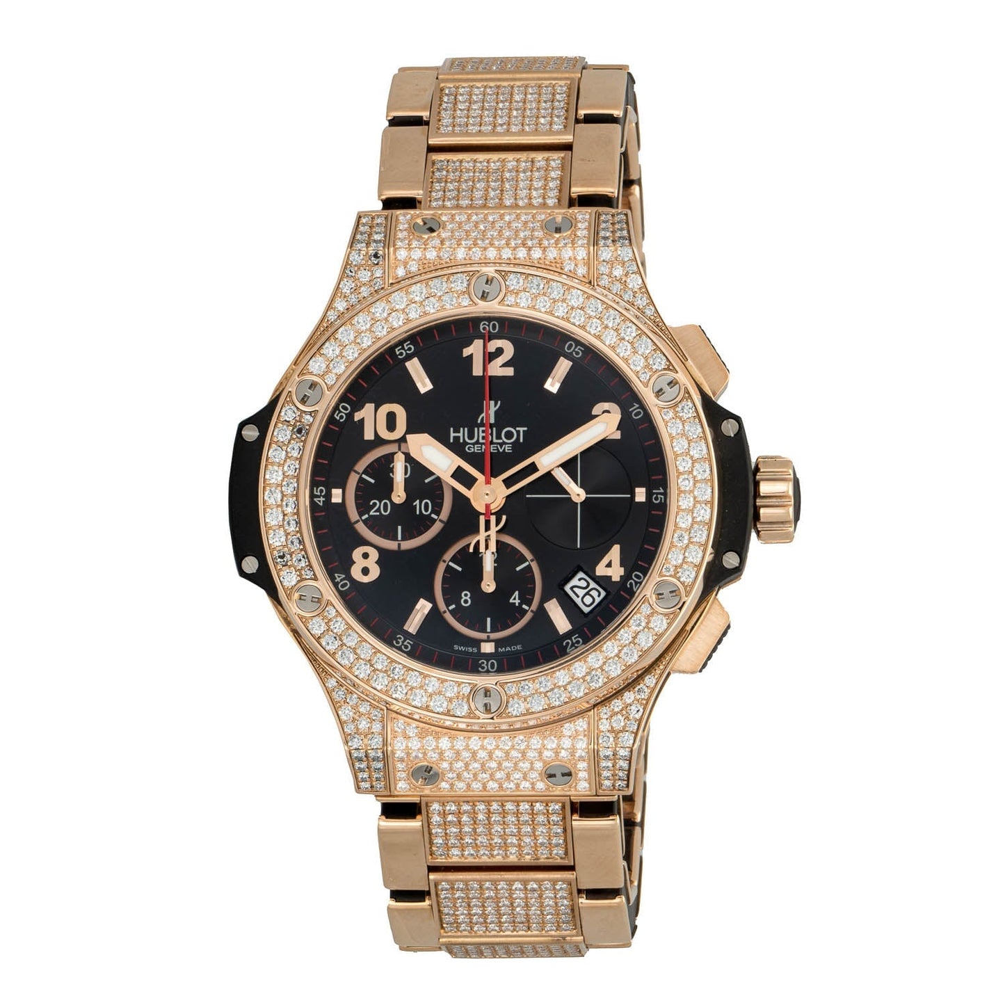 Hublot Big Bang Rose Gold With Pave Diamond 41mm Mens Watch 341.PX.1223.PX.2704