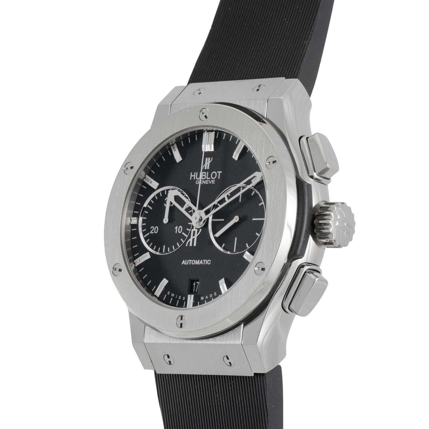 Hublot Classic Fusion Chronograph Black Dial, Titanium & Rubber 45mm 521.NX.1170.RX