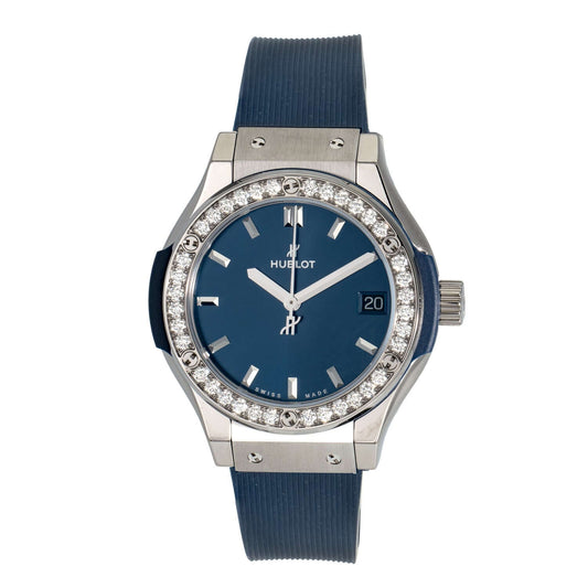 Classic Fusion Titanium Quartz Diamond Blue Dial Ladies' Watch 581.NX.7170.RX.1104