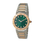 BVLGARI BVLGARI LADY 103202 watch with green dial, diamond indexes, 18 kt rose gold and stainless steel case and bracelet.