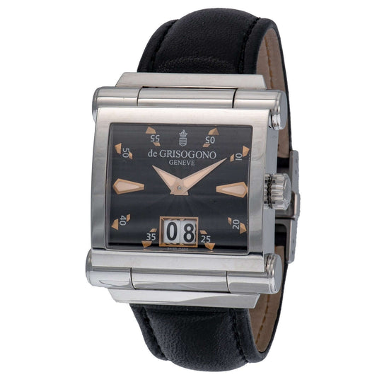 DE GRISOGONO Instrumento Novantatre N03 Black Dial Men's Watch