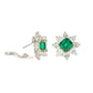 Bayco Emerald and Diamond Flower Motif Earrings  AMG567O