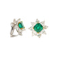 Bayco Emerald and Diamond Flower Motif Earrings  AMG567O