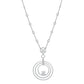 Graff BullsEye Diamond and Platinum Necklace with round diamonds, platinum and white gold bulls' eye design on a delicate chain