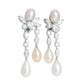 Graff Platinum and White Gold Diamond and Pearl Drop Earrings featuring 8.66cts of dazzling diamonds and 6.00cts of lustrous pearls.