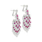 Graff Ruby and Diamond Chandelier Earrings in white gold featuring round and pear-shaped diamonds and rubies.