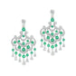 Graff White Gold Chandelier Earrings with 9.42 carats of diamonds and 7.71 carats of emeralds, featuring pear-shaped diamonds and round emeralds